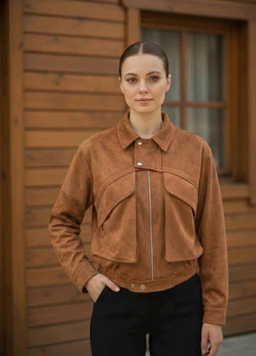 Süet görünümlü mont resmi