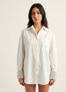 Manşet detay poplin gömlek  Ekru renk